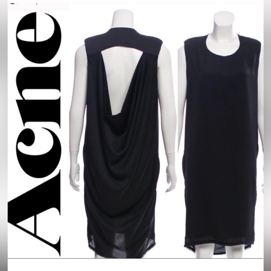 Acne Studios Black Sleeveless Shift Dress Size 38